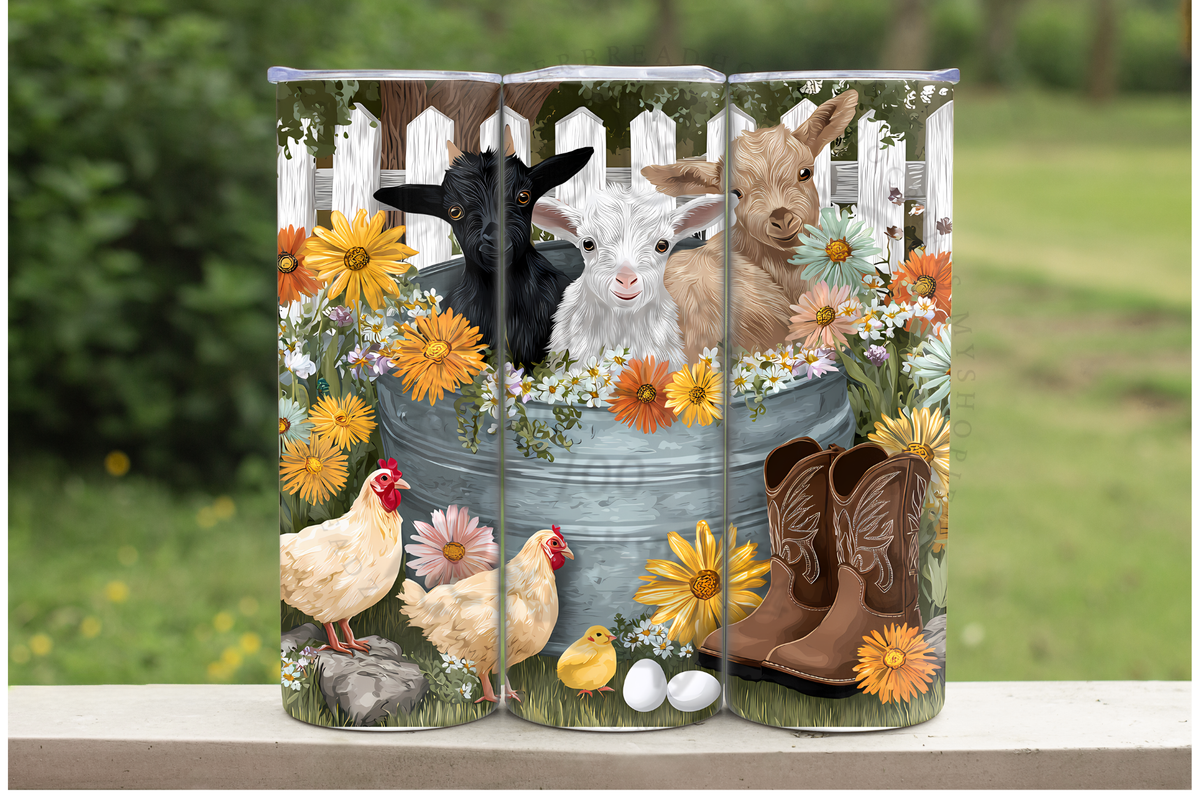 Cute Goats and Chickens