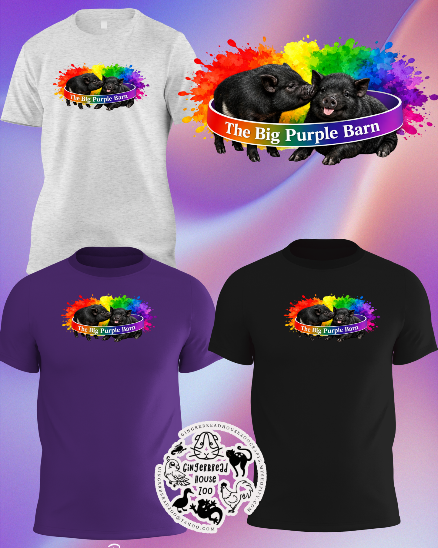 Big Purple Barn Rainbow Splash Pigs