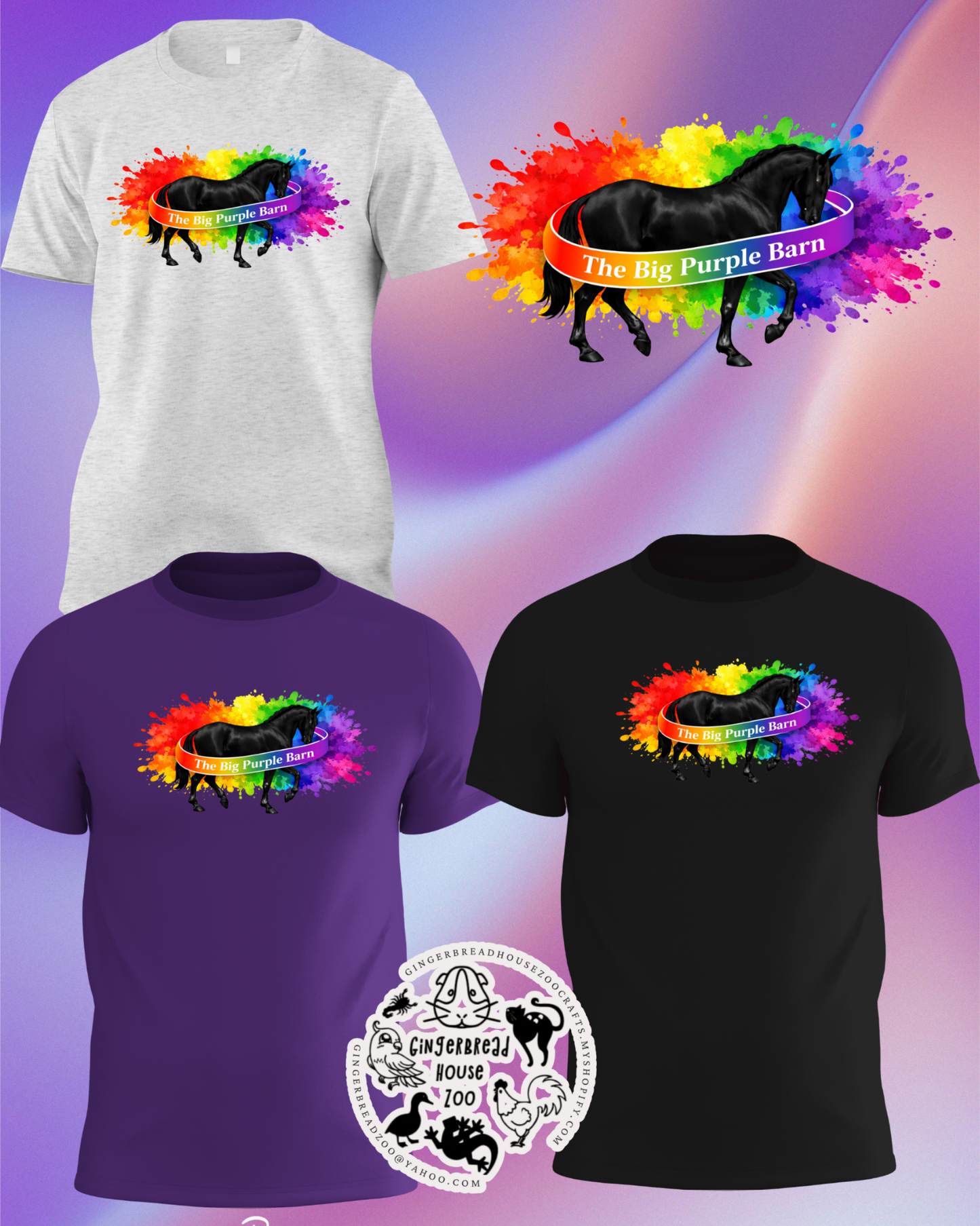 Big Purple Barn Rainbow Splash Horse