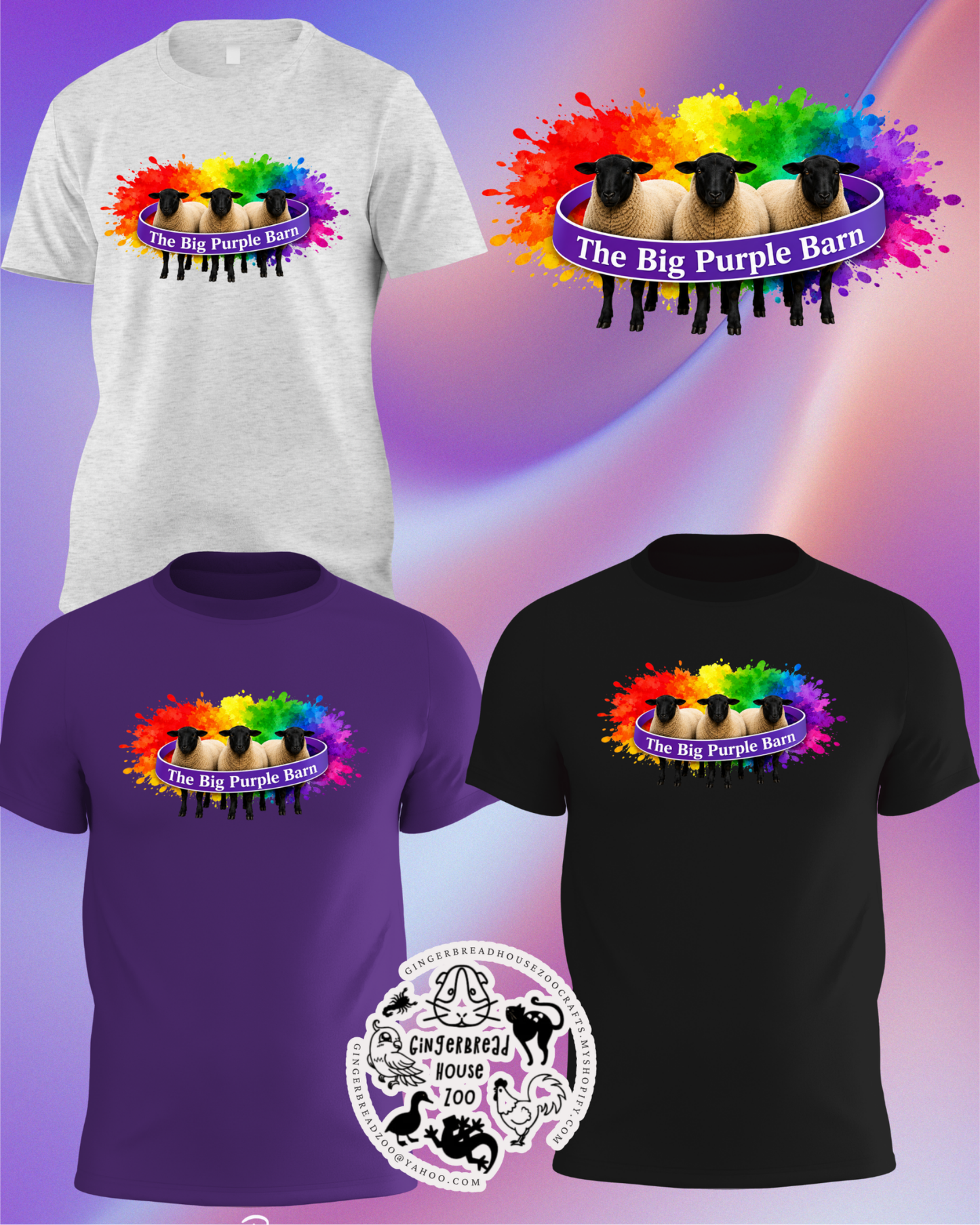 Big Purple Barn Rainbow Splash Sheep
