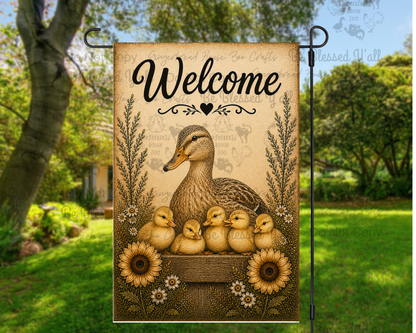 Chickens, Ducks, Turkey Garden Flags Set 1