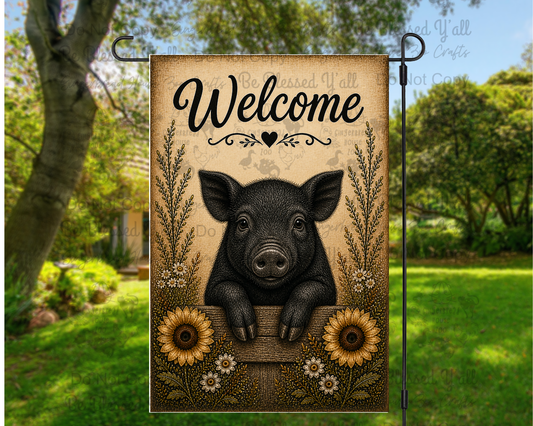 Cute Pig Garden Flag