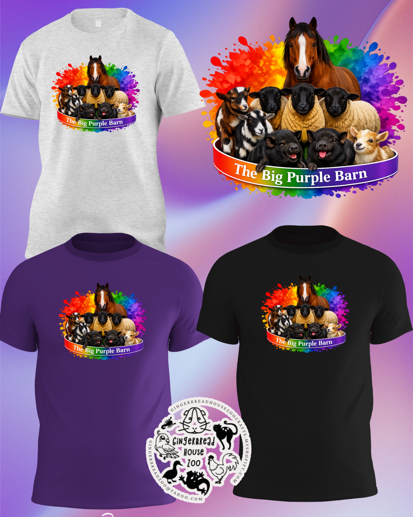 Big Purple Barn Rainbow Splash