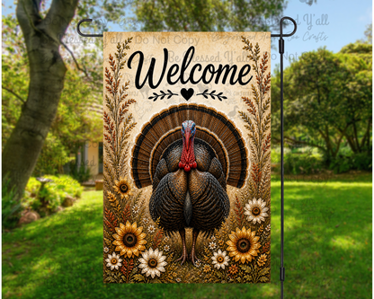 Chickens, Ducks, Turkey Garden Flags Set 1