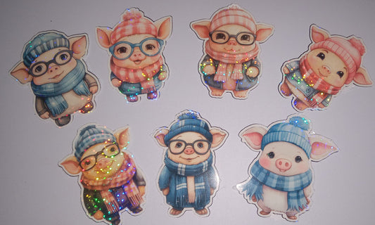 Winter Pig Stickers