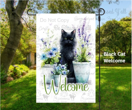 Cat Themed Garden Flags A