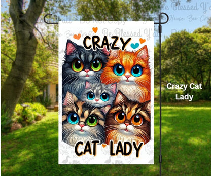 Cat Themed Garden Flags A