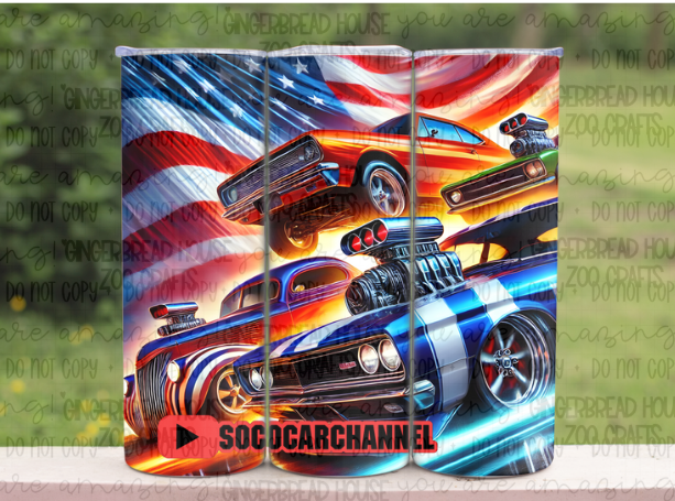 SOCOCarChannel Tumbler 3 - Multi Car Patriotic