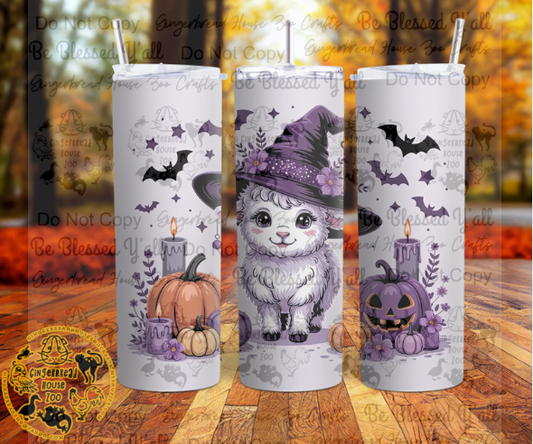 Big Purple Barn Halloween Sheep Tumbler