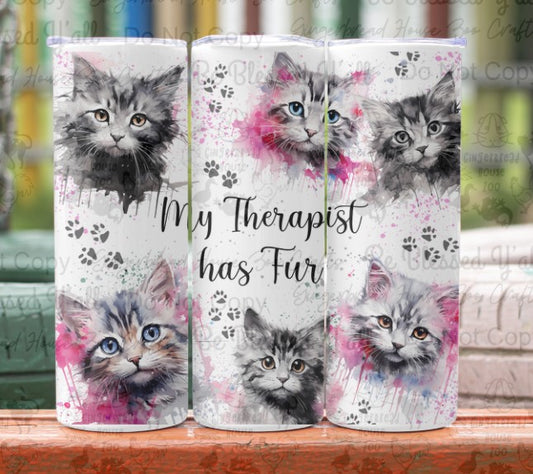 My Therapist Has Fur Tumbler