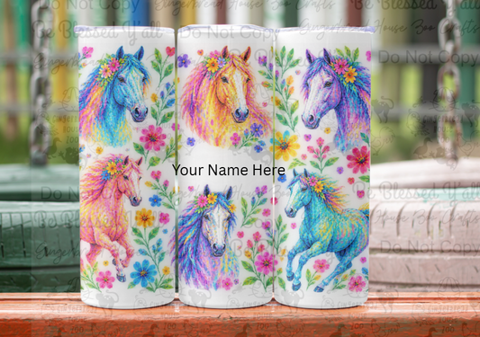 Colorful Horse Tumbler