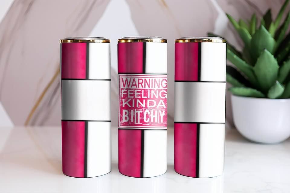 WARNING: Feeling Kinda Bitchy – 20 oz Stainless Steel Tumbler